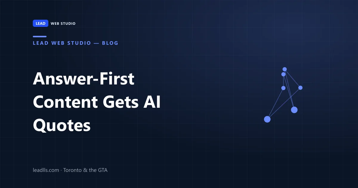 Answer-first content format that gets quoted by Google AI and ChatGPT instead of buried in a long intro