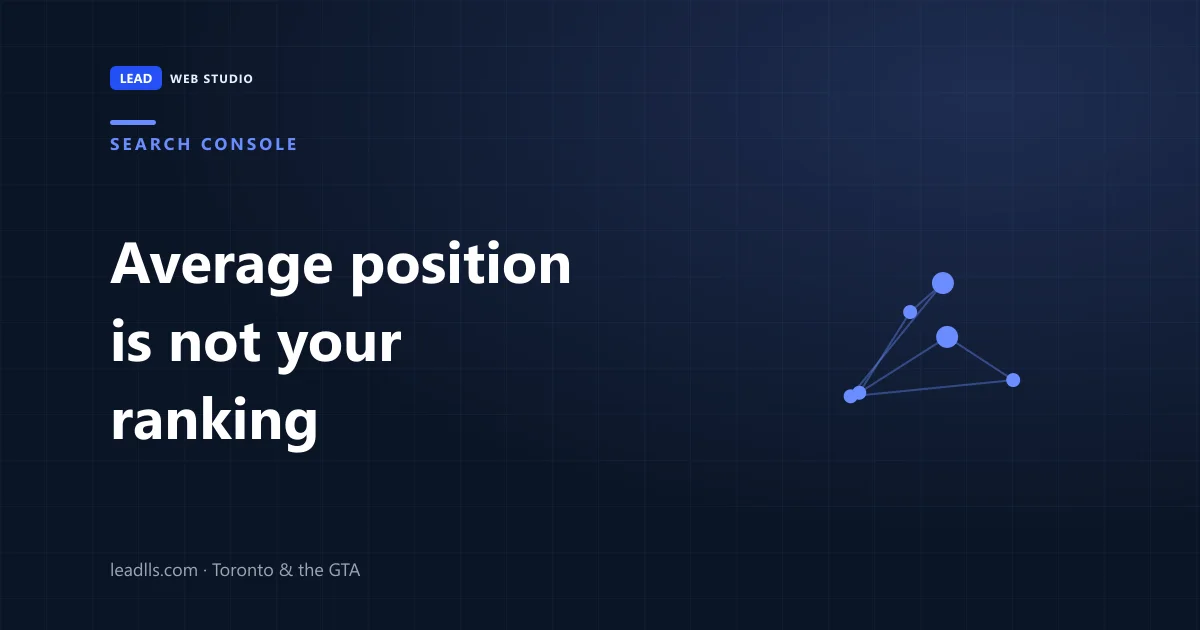 Cover graphic reading: Average position is not your ranking, Search Console