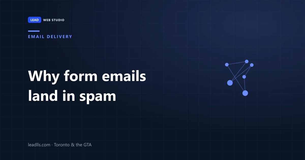 Why contact form emails go to spam — the three stages where a website form message gets lost