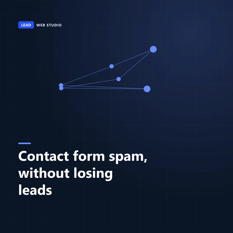 Cover graphic reading: Contact form spam, without losing leads