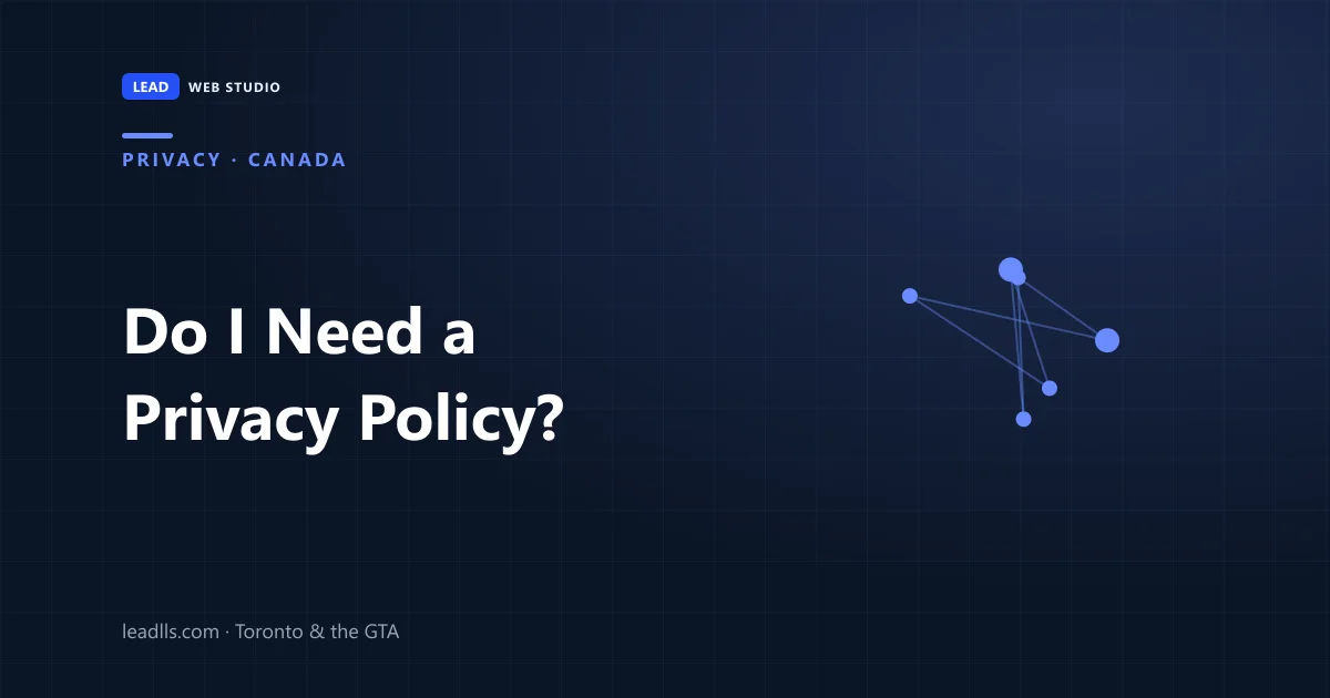 Does a Canadian small business website need a privacy policy and a cookie banner