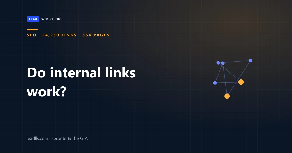 Cover graphic reading: Do internal links work? Measured on 356 pages