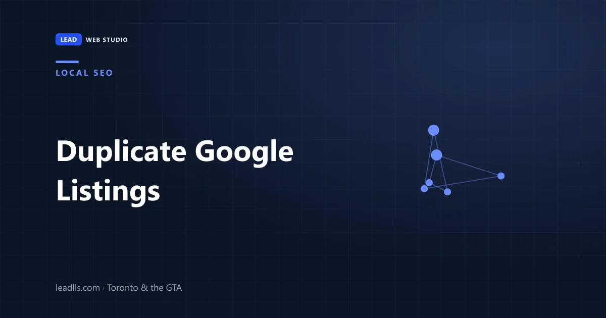 Two Google Business Profile cards for the same business sitting side by side on a map
