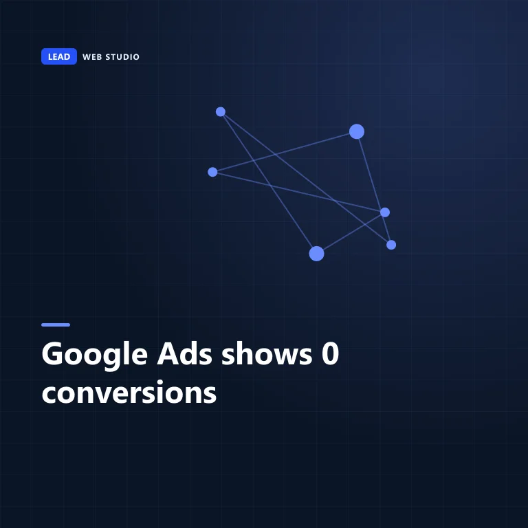 Cover graphic reading: Google Ads shows 0 conversions