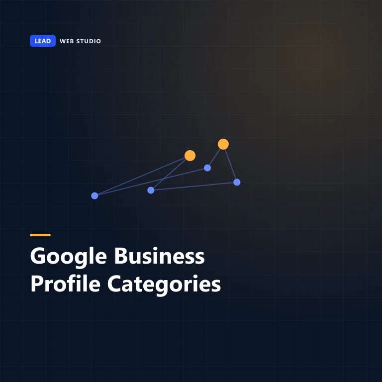 A Google Business Profile category picker with a long list of categories