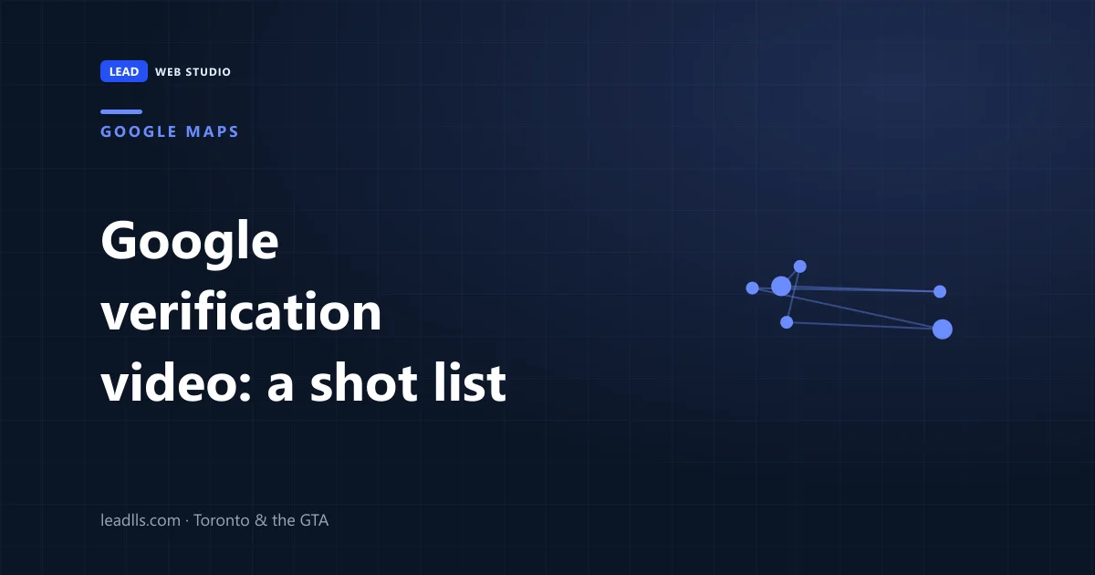 Title card: what to film for Google Business Profile video verification, a shot list guide