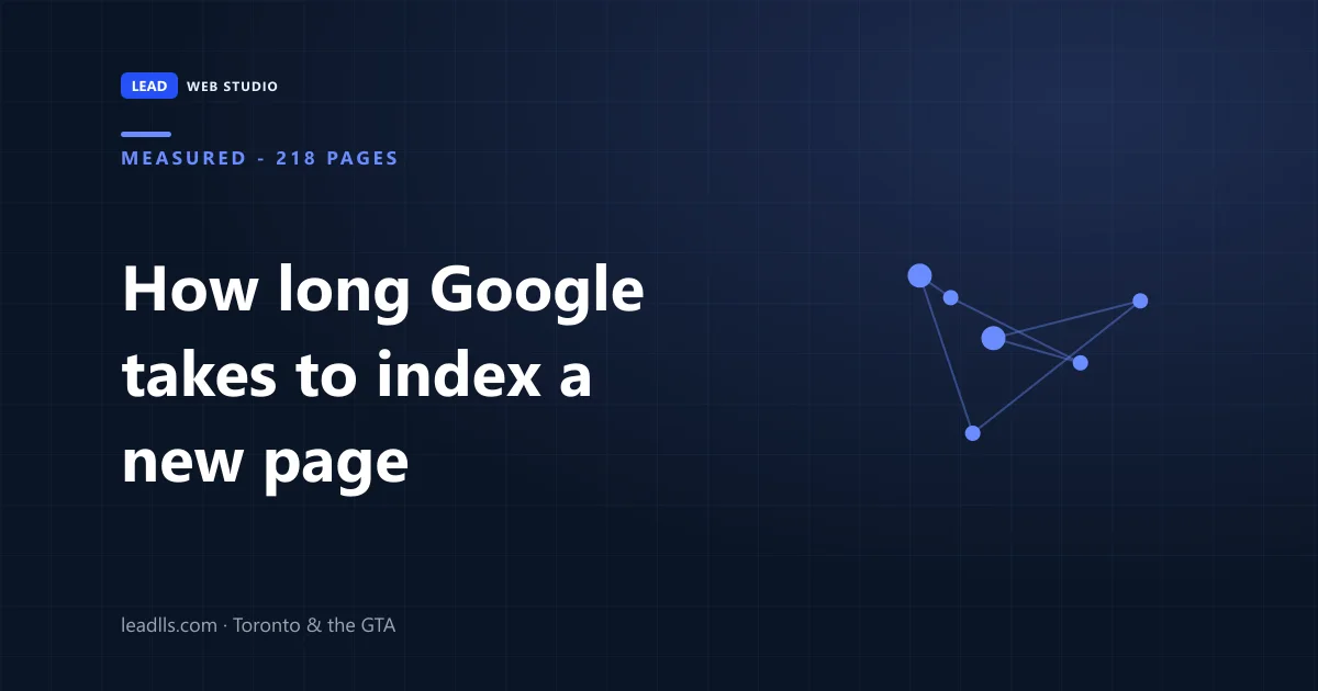 A calendar counting the days between publishing a page and its first appearance in Google