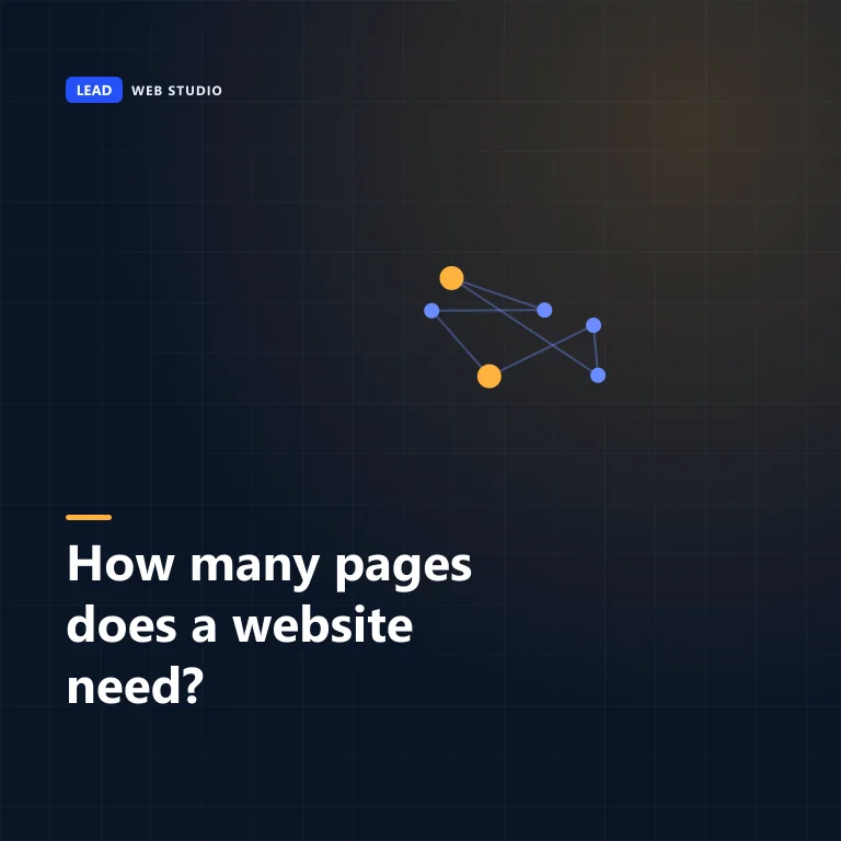 Cover graphic reading: How many pages does a website need? Measured on 1,072 pages
