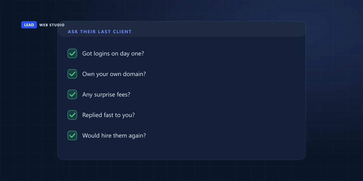 Five questions to ask a web designer's past clients before you hire them