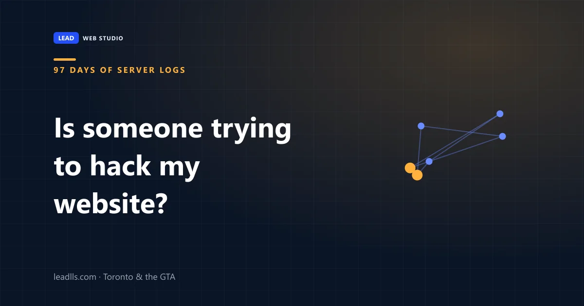 Reading 97 days of server logs to see who is trying to hack a small business website
