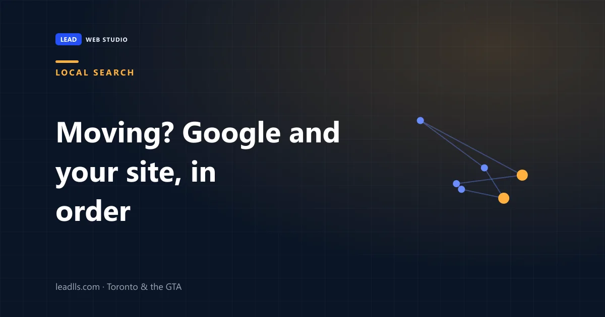 Title card: moving your business to a new address, Google profile and website in order
