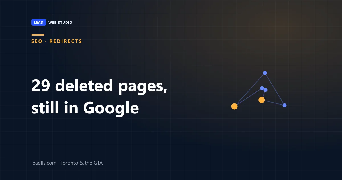 Cover graphic reading: 29 deleted pages, still in Google