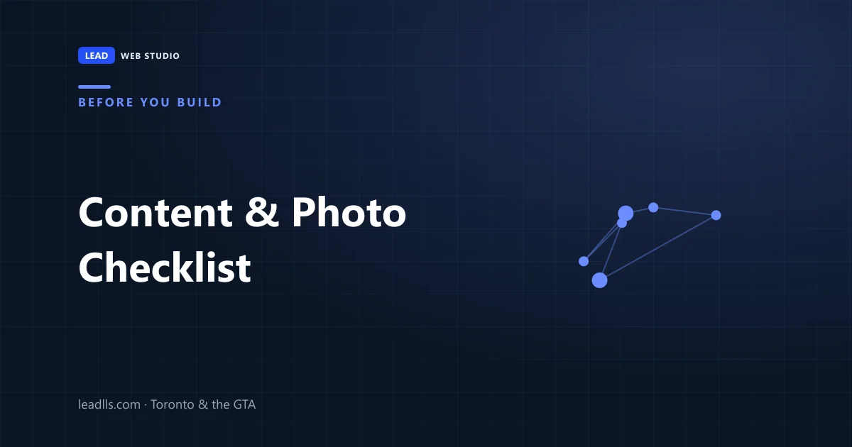 What content and photos to prepare before starting a new website build