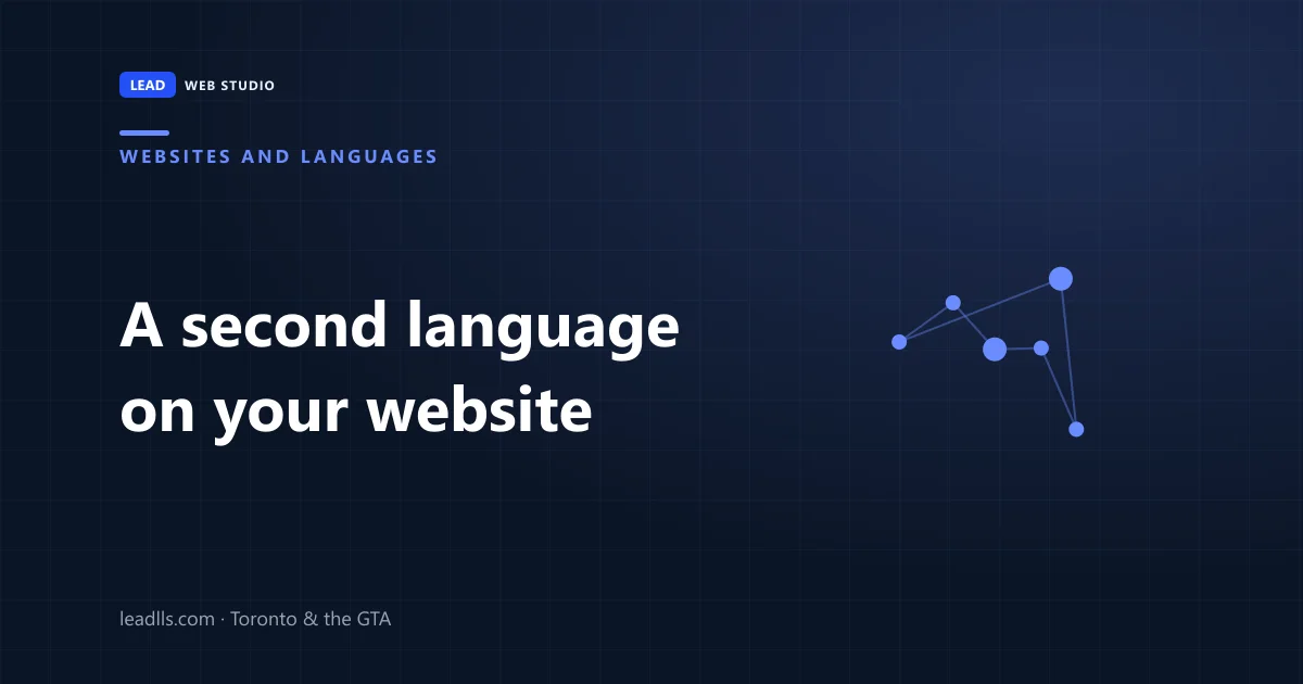 Title card: adding a second language to a small business website in Canada
