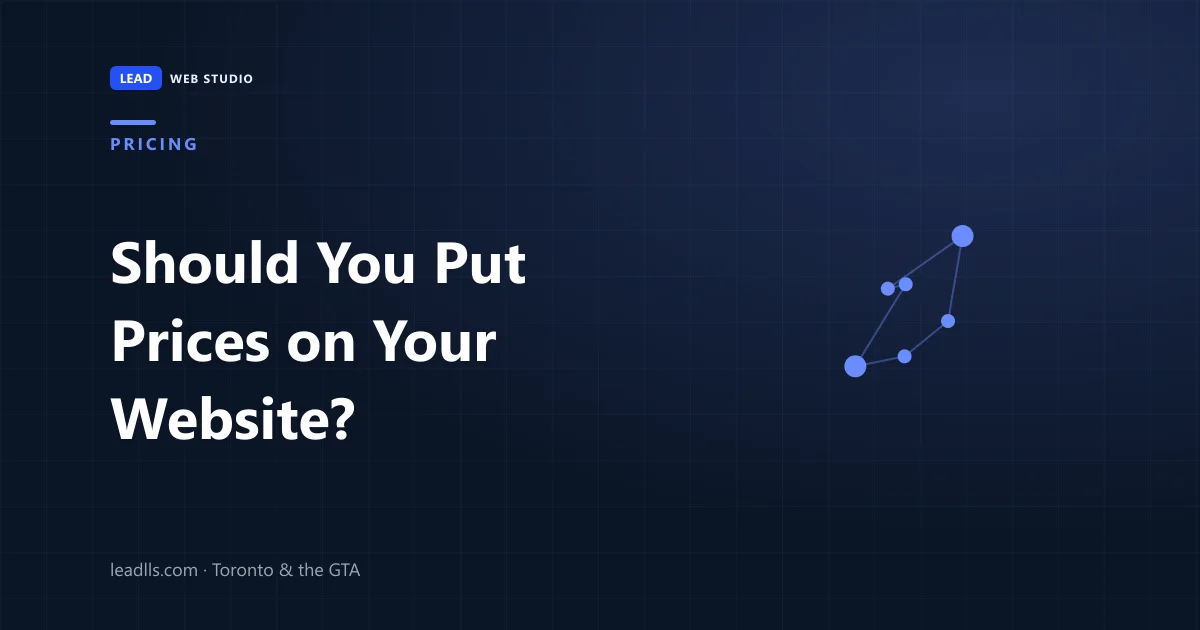 Deciding whether to publish prices on a small business website