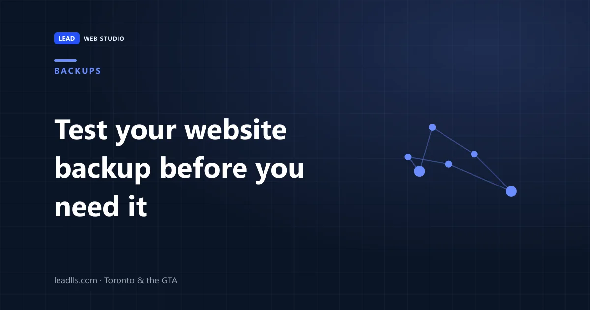 Title card: test your website backup before you need it