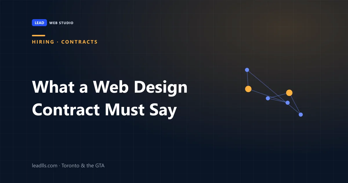 What a web design contract should include before a small business pays a deposit