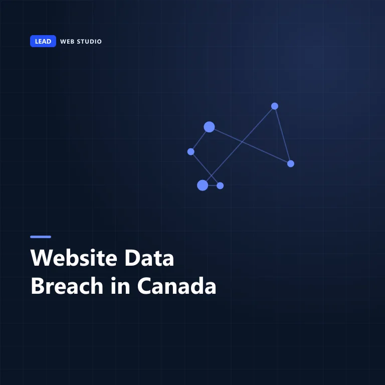 Cover graphic reading: Website data breach in Canada