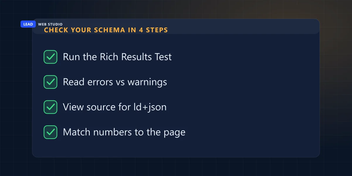 Four steps to check a website's schema markup for free using Google's Rich Results Test