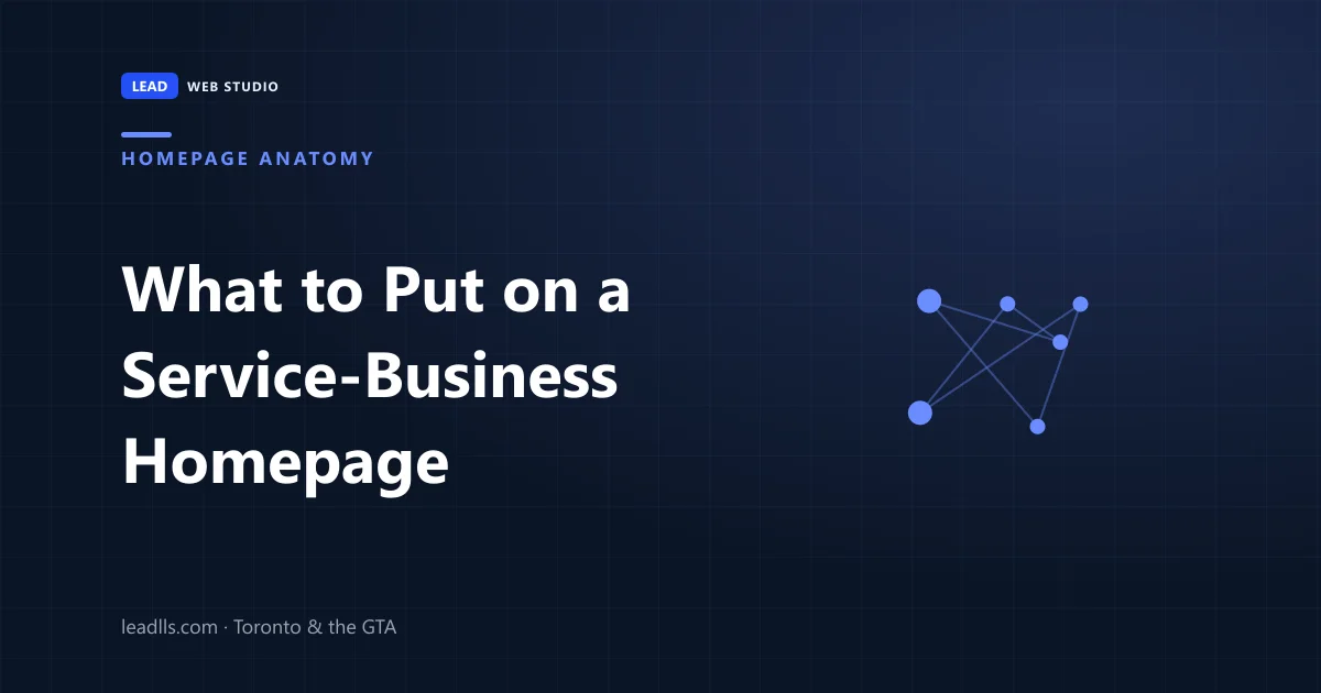 The anatomy of a service-business homepage that works, from hero to footer