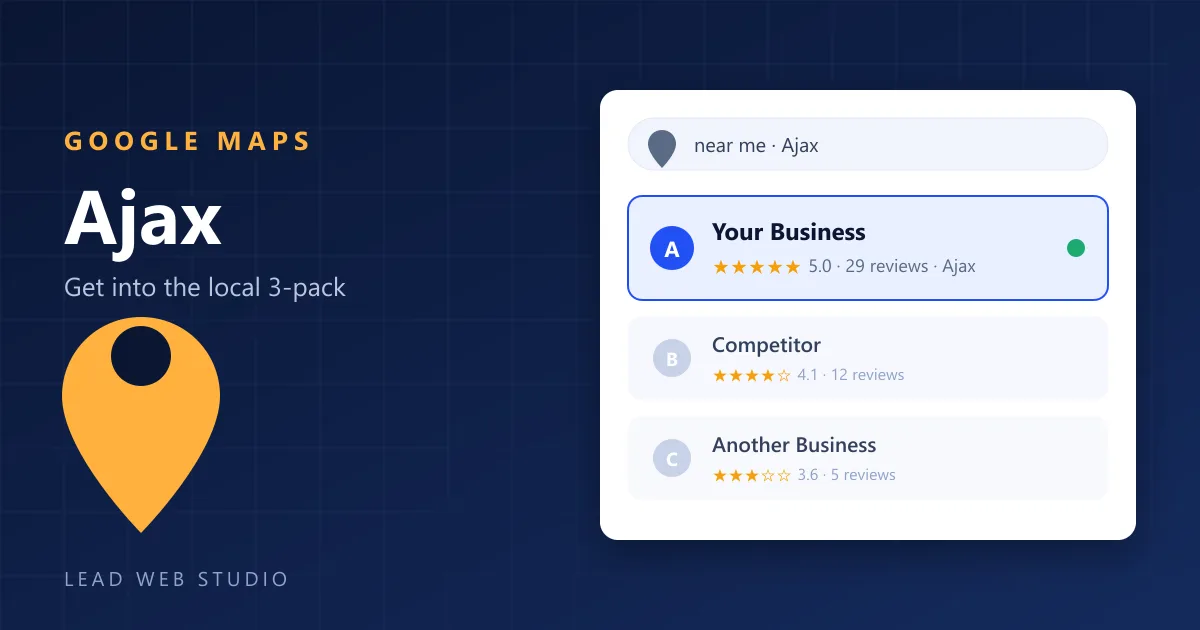 Google Maps 3-pack for a Ajax business — local map pack ranking