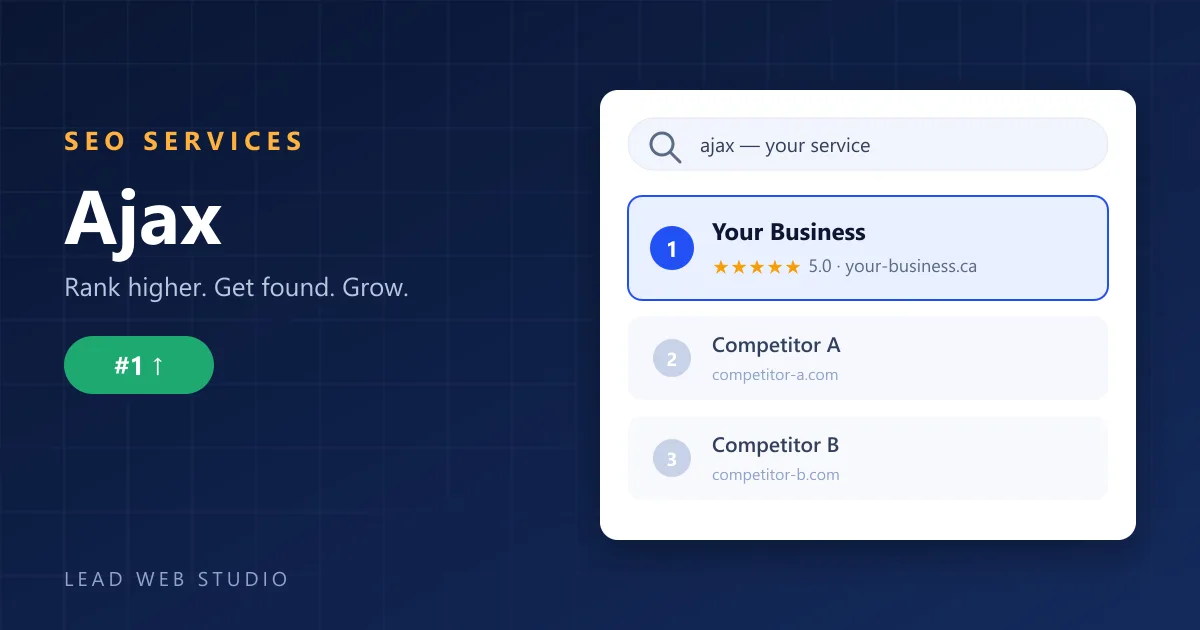 Ajax SEO services — local business ranking number one in Google search results