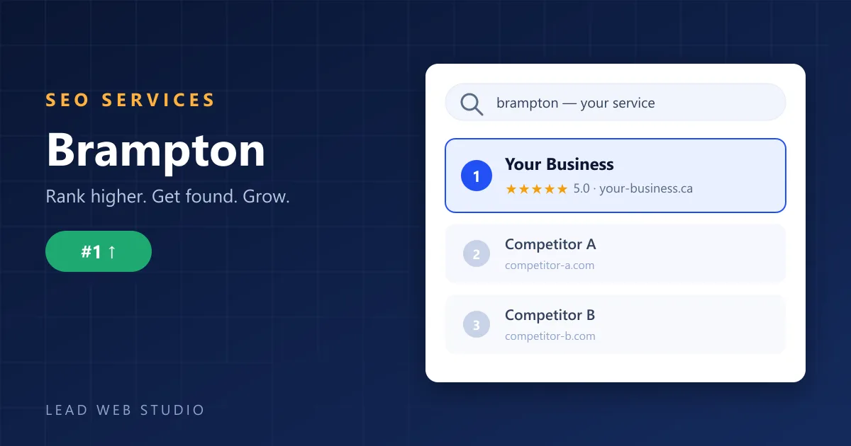 Brampton SEO services β local business ranking number one in Google search results