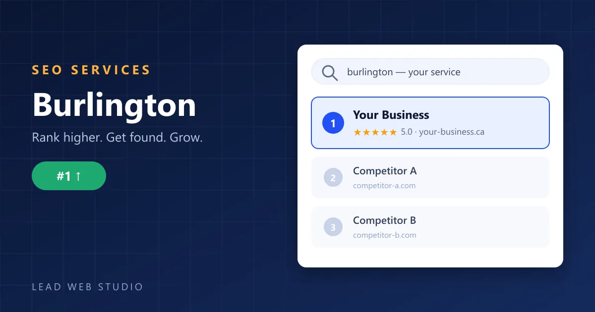 Burlington SEO services — local business ranking number one in Google search results