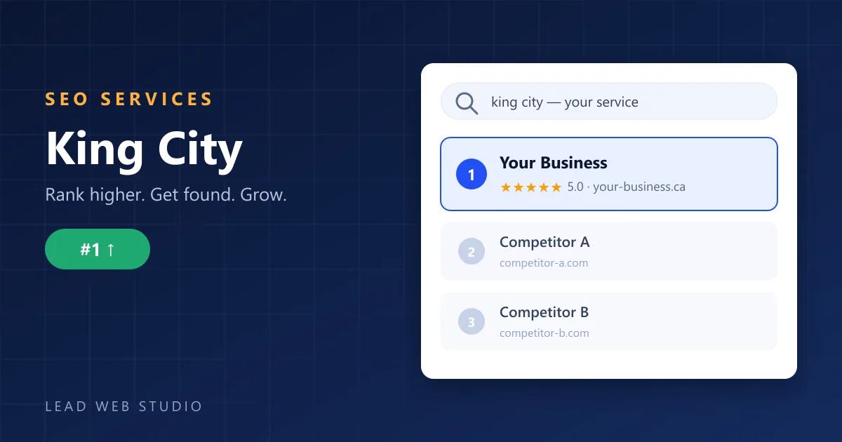 King City SEO services — local business ranking number one in Google search results