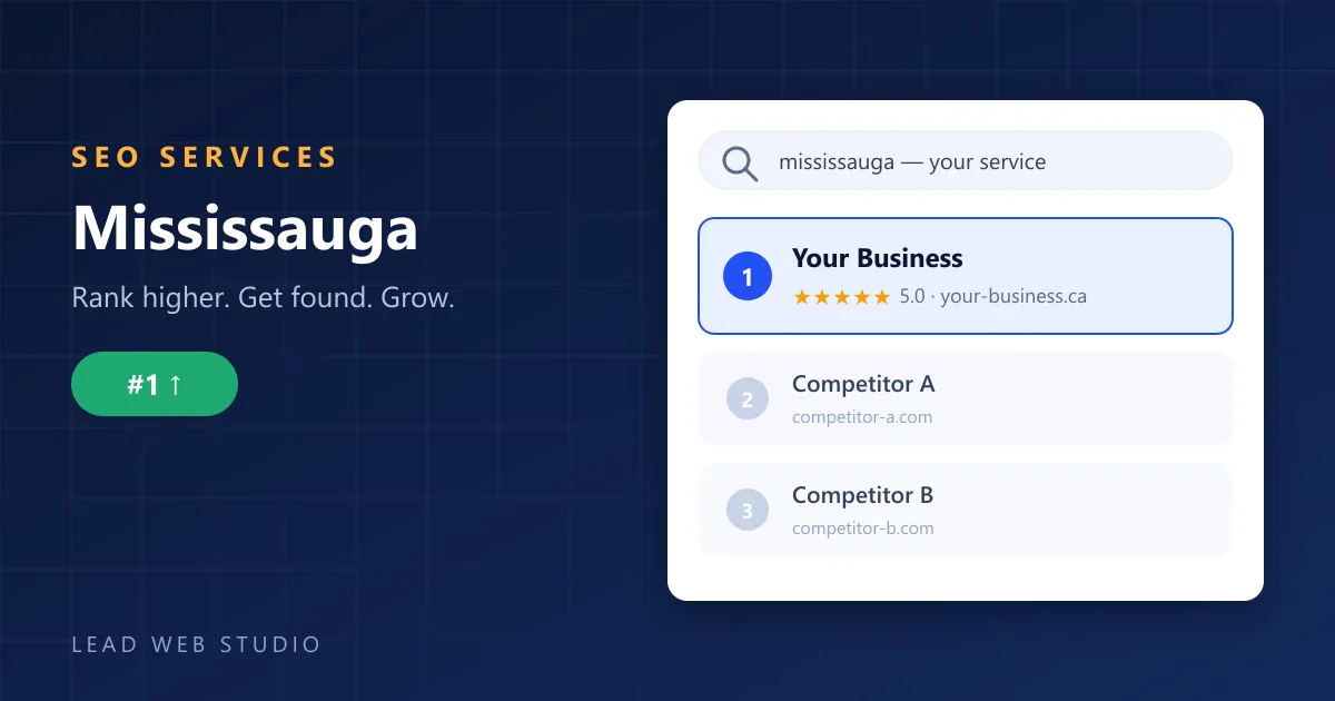 Mississauga SEO services — local business ranking number one in Google search results