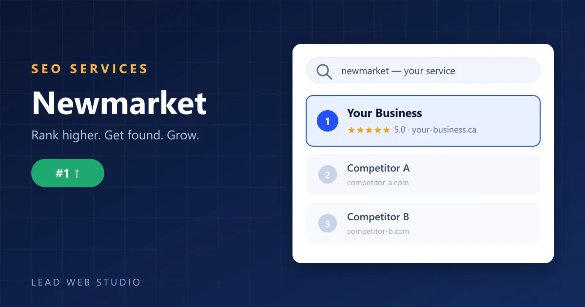 Newmarket SEO services — local business ranking number one in Google search results