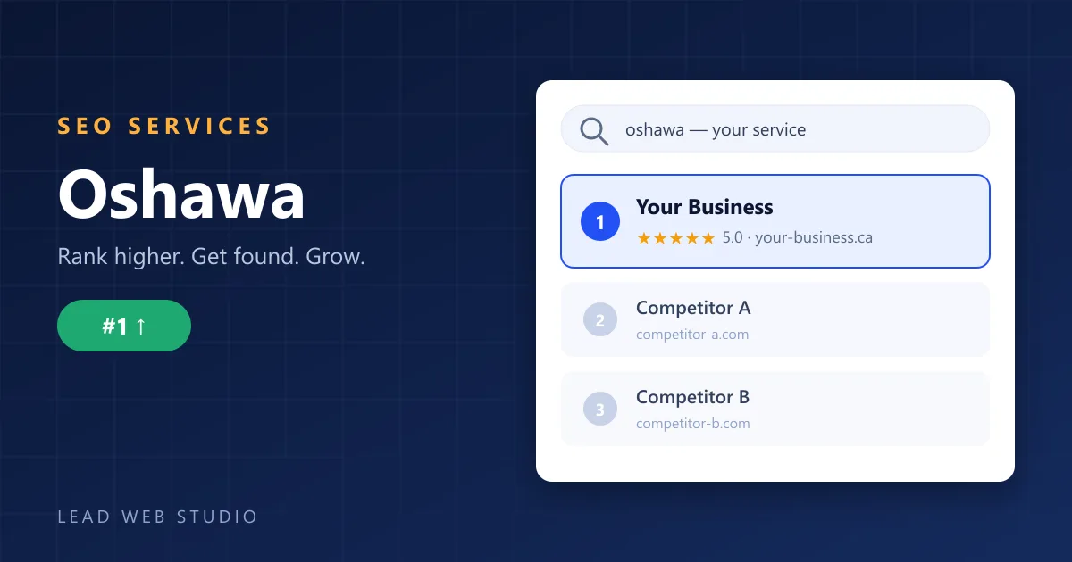 Oshawa SEO services β local business ranking number one in Google search results