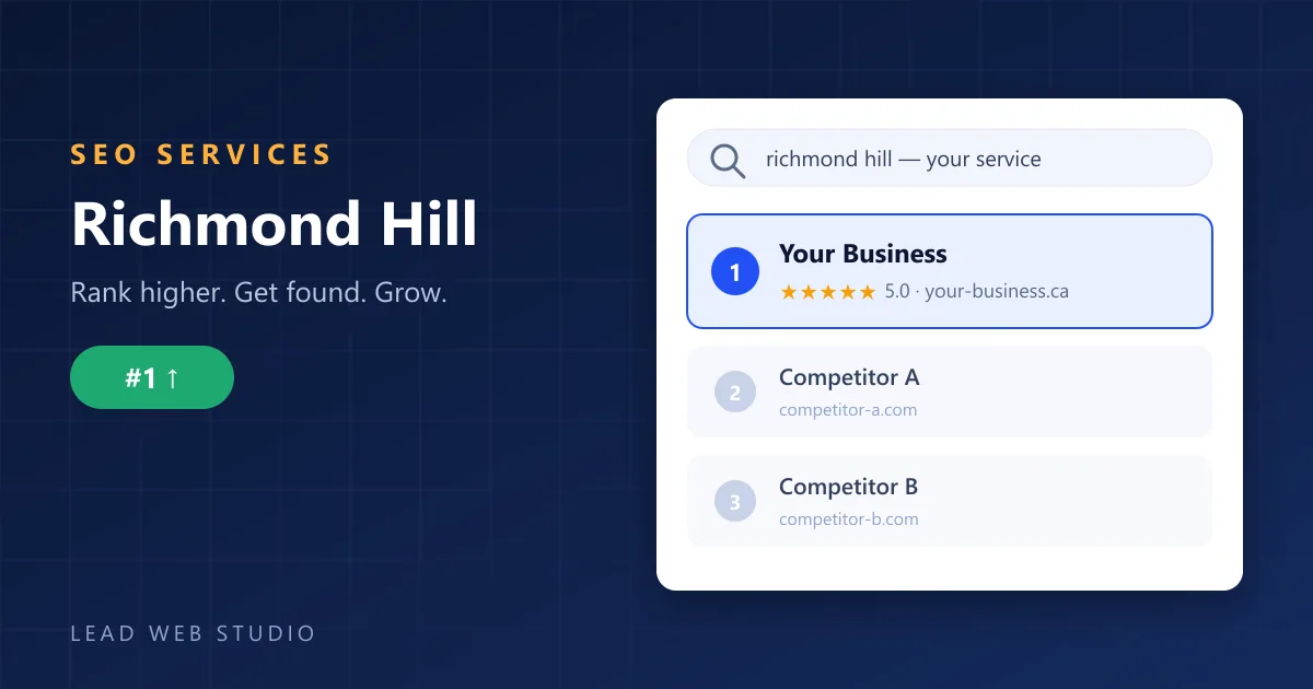 Richmond Hill SEO services — local business ranking number one in Google search results