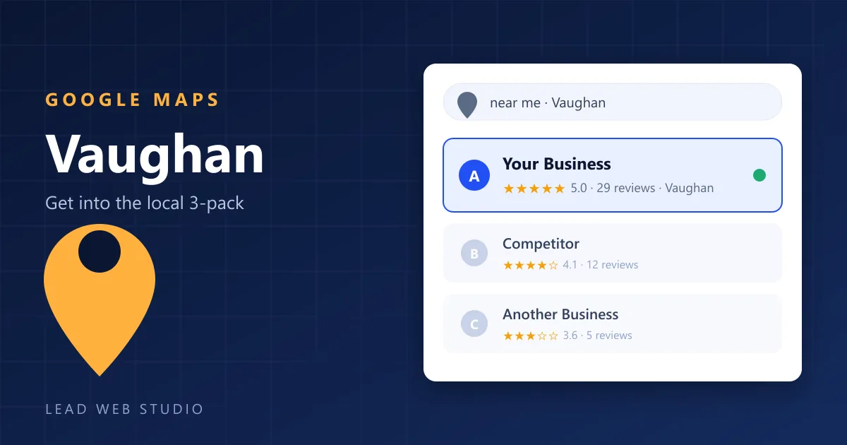 Google Maps 3-pack for a Vaughan business β local map pack ranking