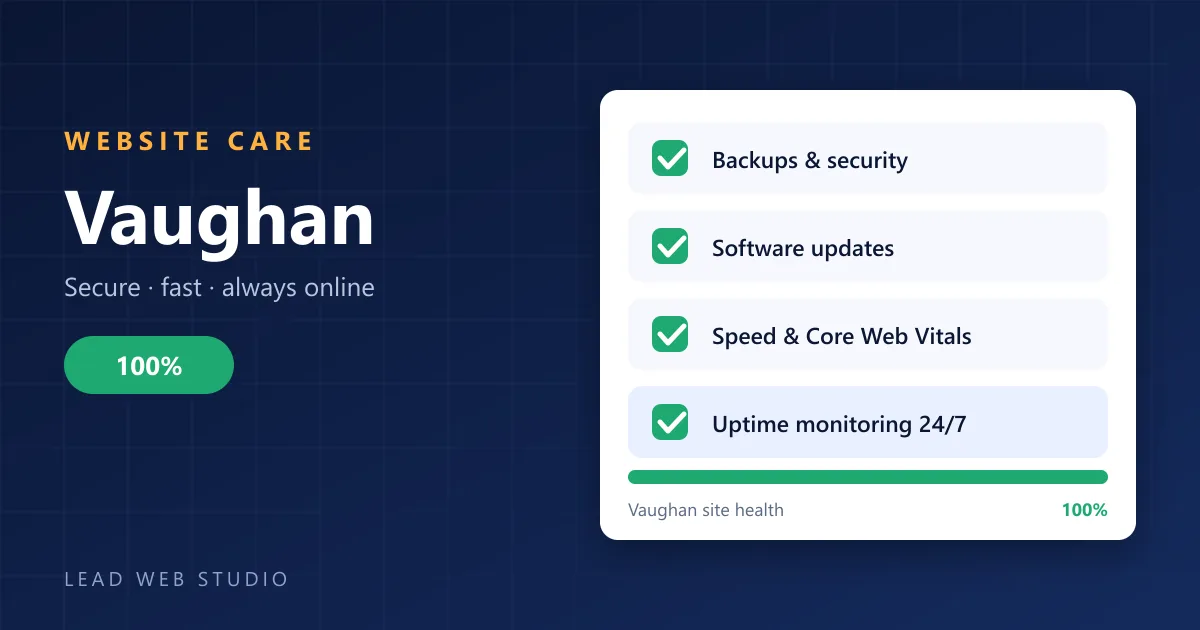 Website maintenance for Vaughan businesses β site health checklist at 100 percent