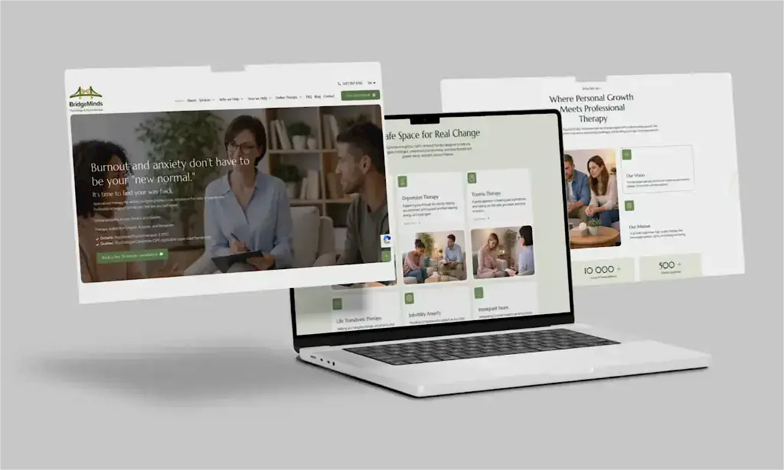 psychotherapy website design — website homepage designed by Lead Web Studio