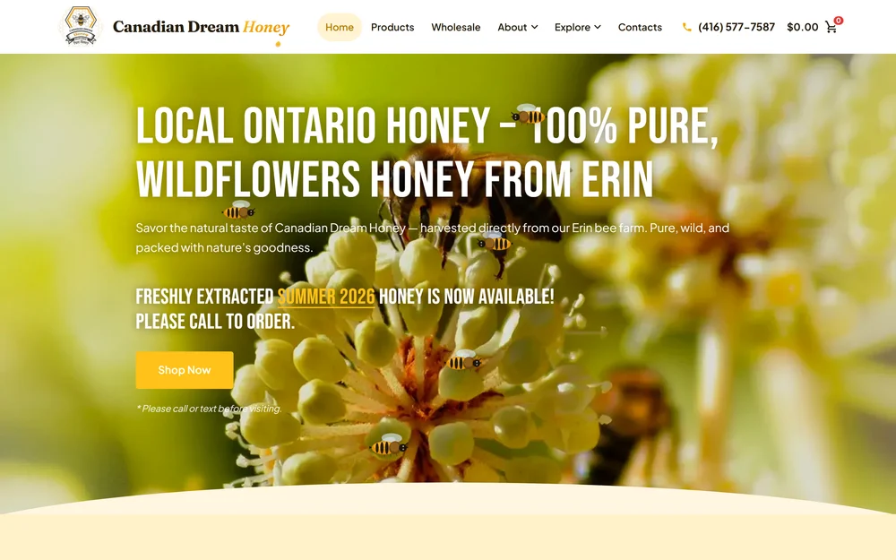 Canadian Dream Honey β website designed by Lead Web Studio