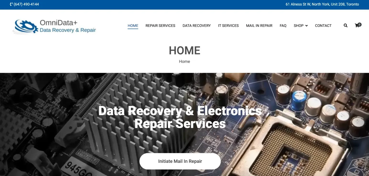 data analytics website design — inner page design showing services and conversion elements