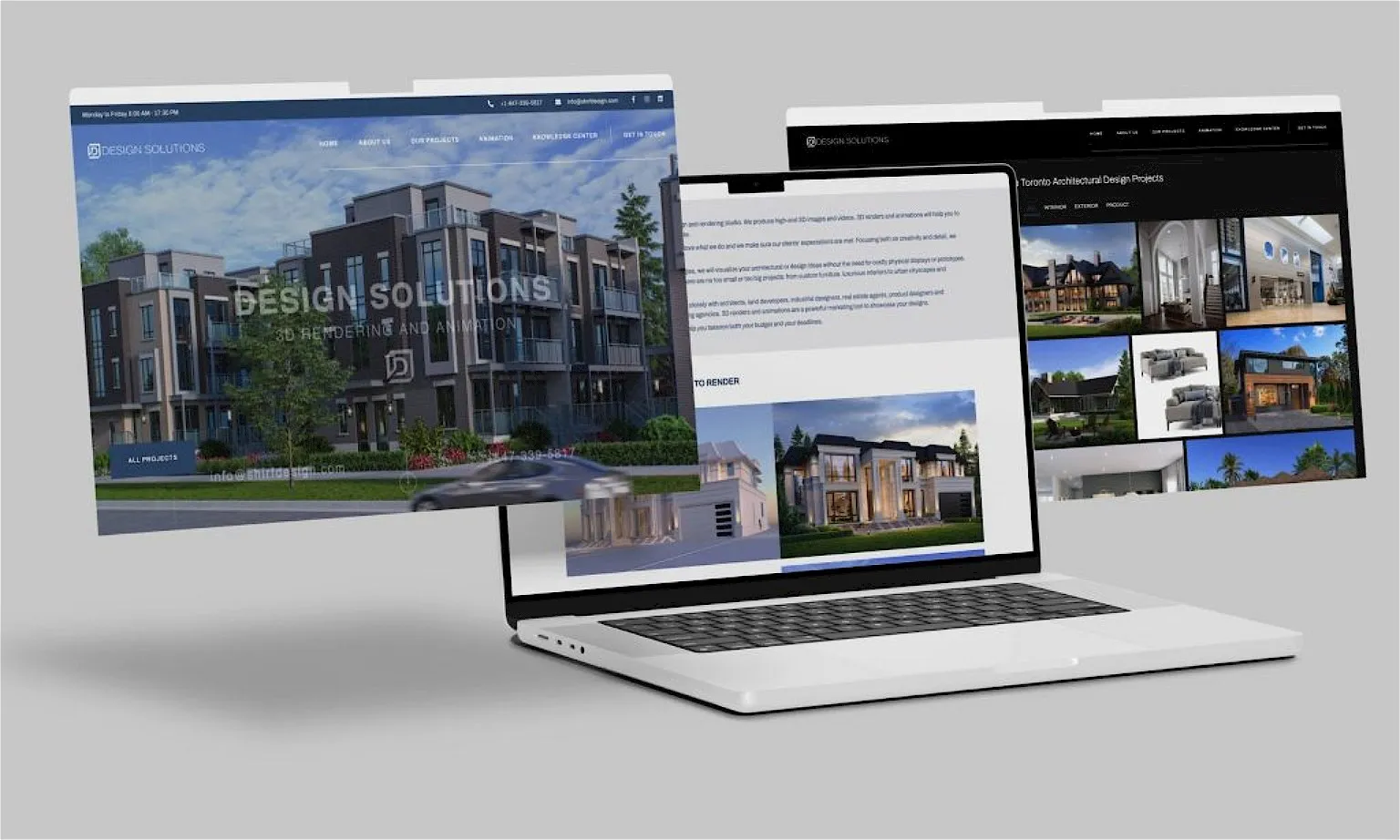3d rendering website design — website homepage designed by Lead Web Studio