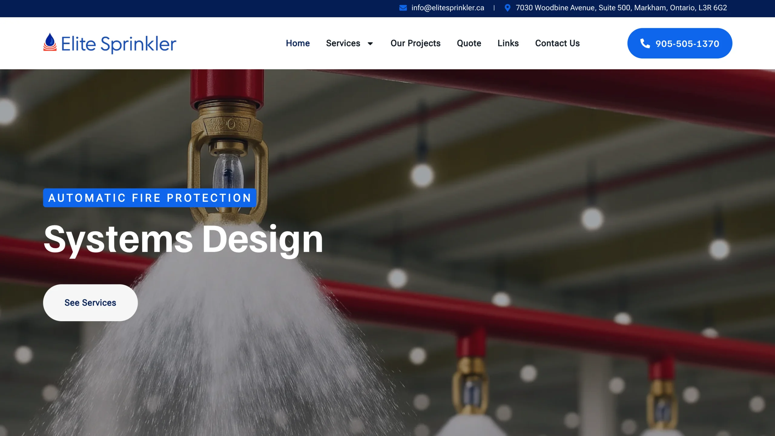 Elite Sprinkler fire protection and sprinkler system design services