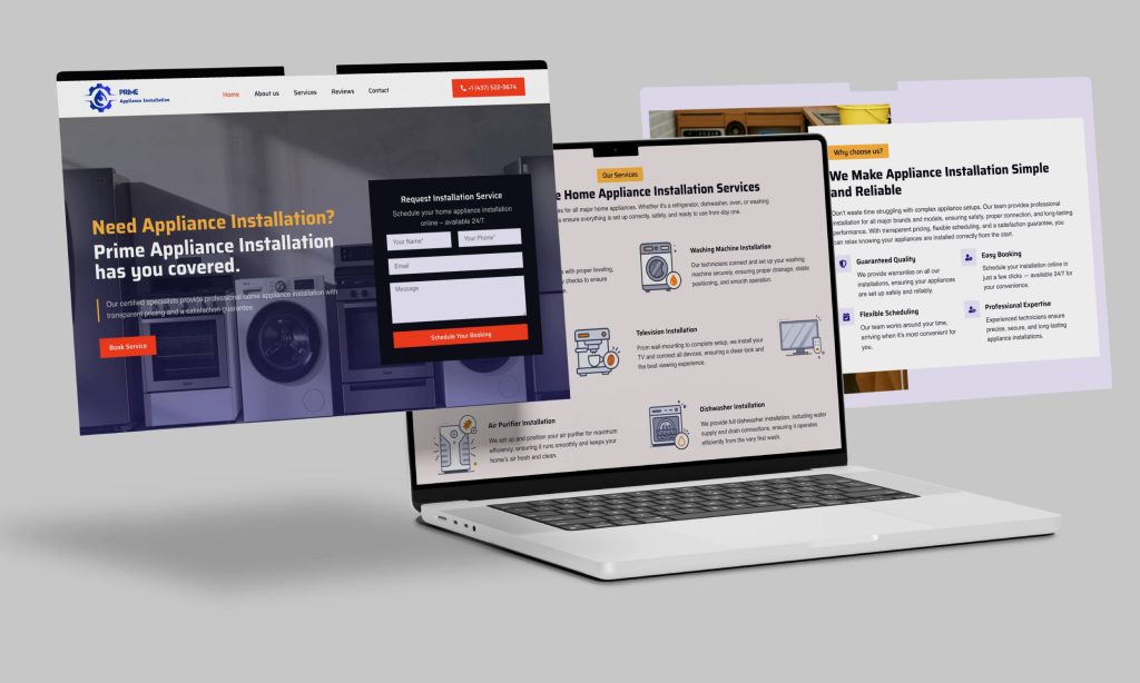 appliance installation website design Toronto