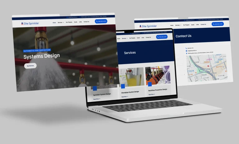 Elite Sprinkler website homepage for fire protection engineering services