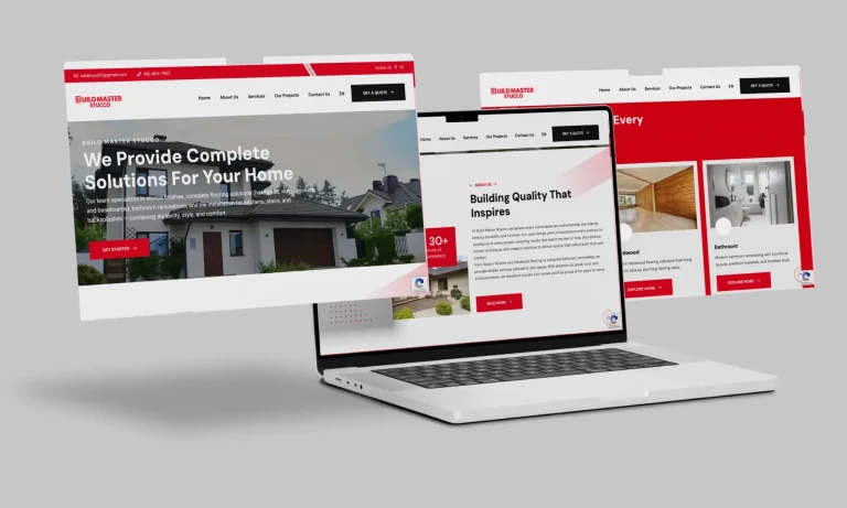 Build Master Stucco website homepage showcasing stucco and renovation services