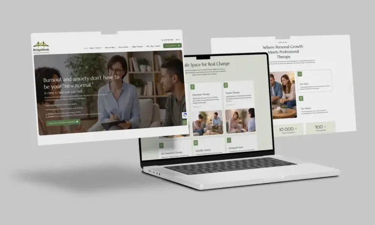 BridgeMinds Psychology & Psychotherapy website homepage design