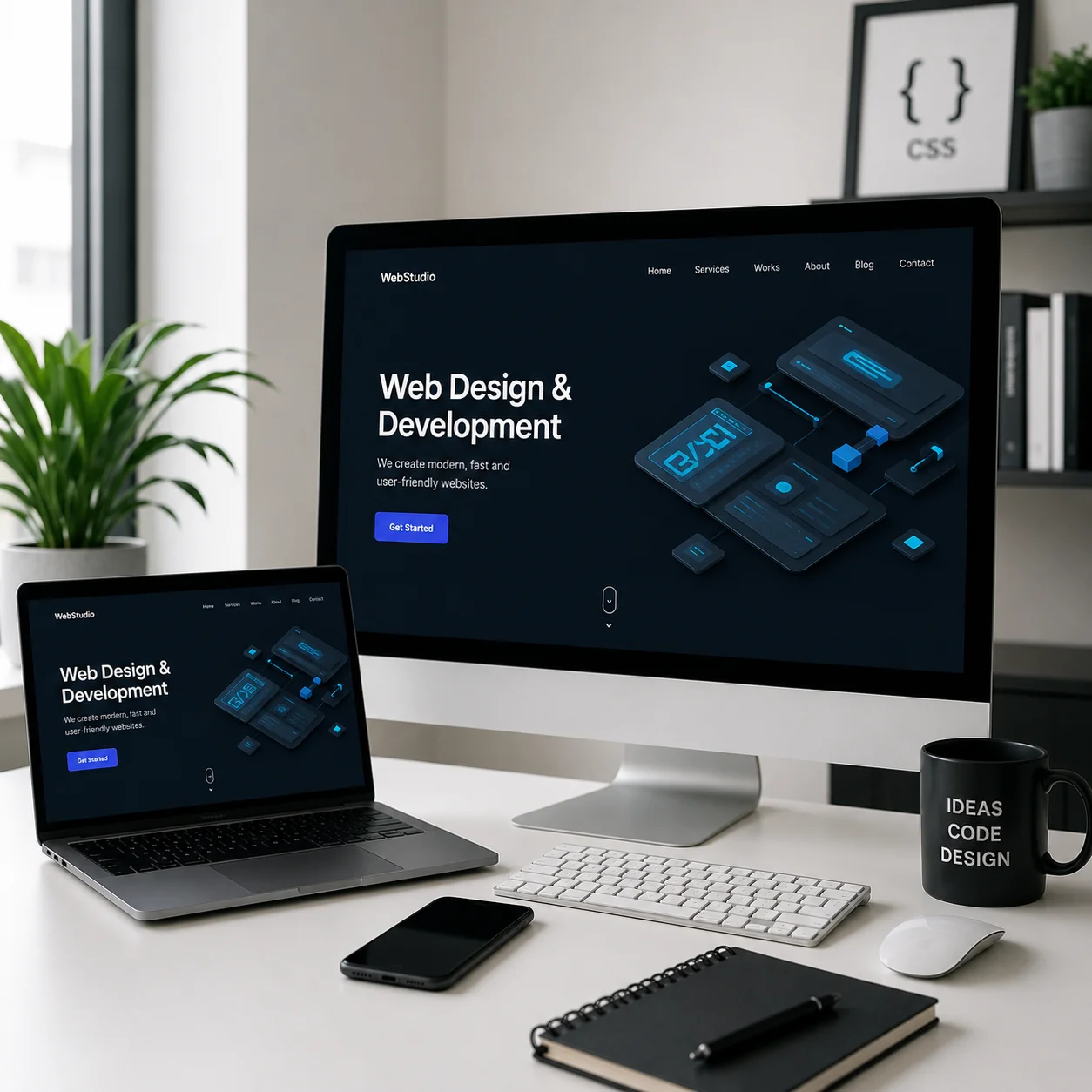 Responsive website design for desktop and mobile devices