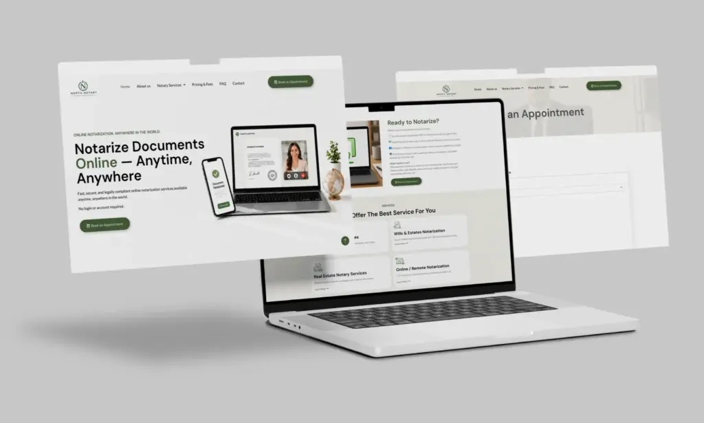 North Notary website homepage design
