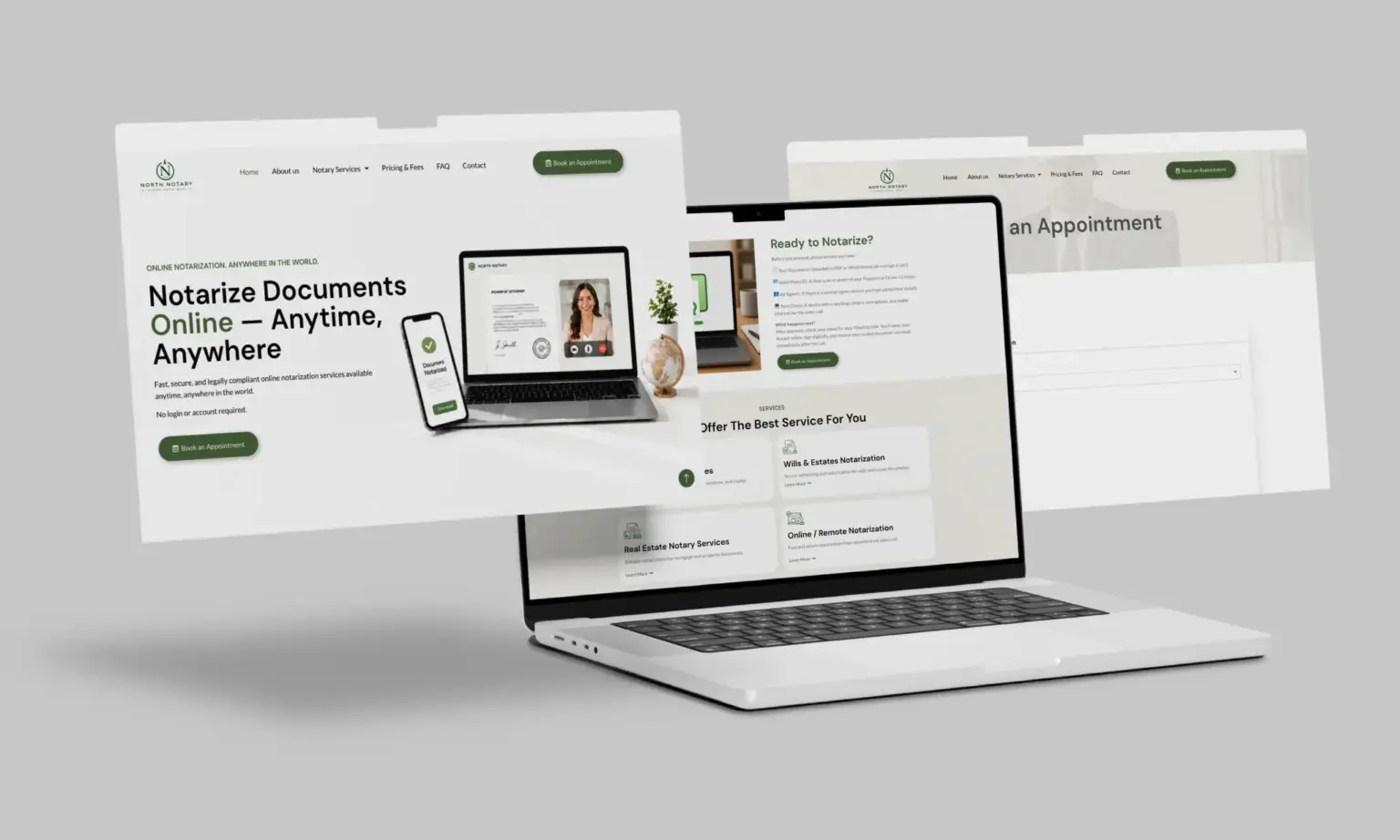 North Notary website homepage design