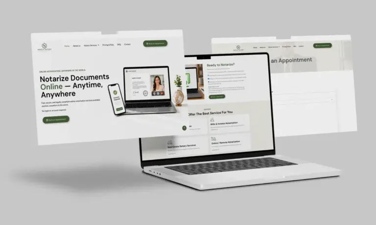 North Notary website homepage with online appointment booking