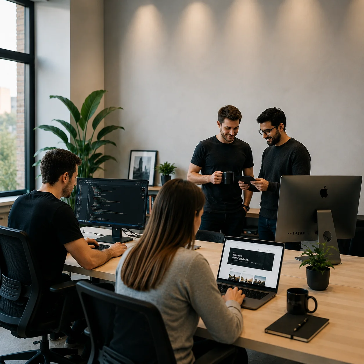 Web designers and developers creating responsive business websites