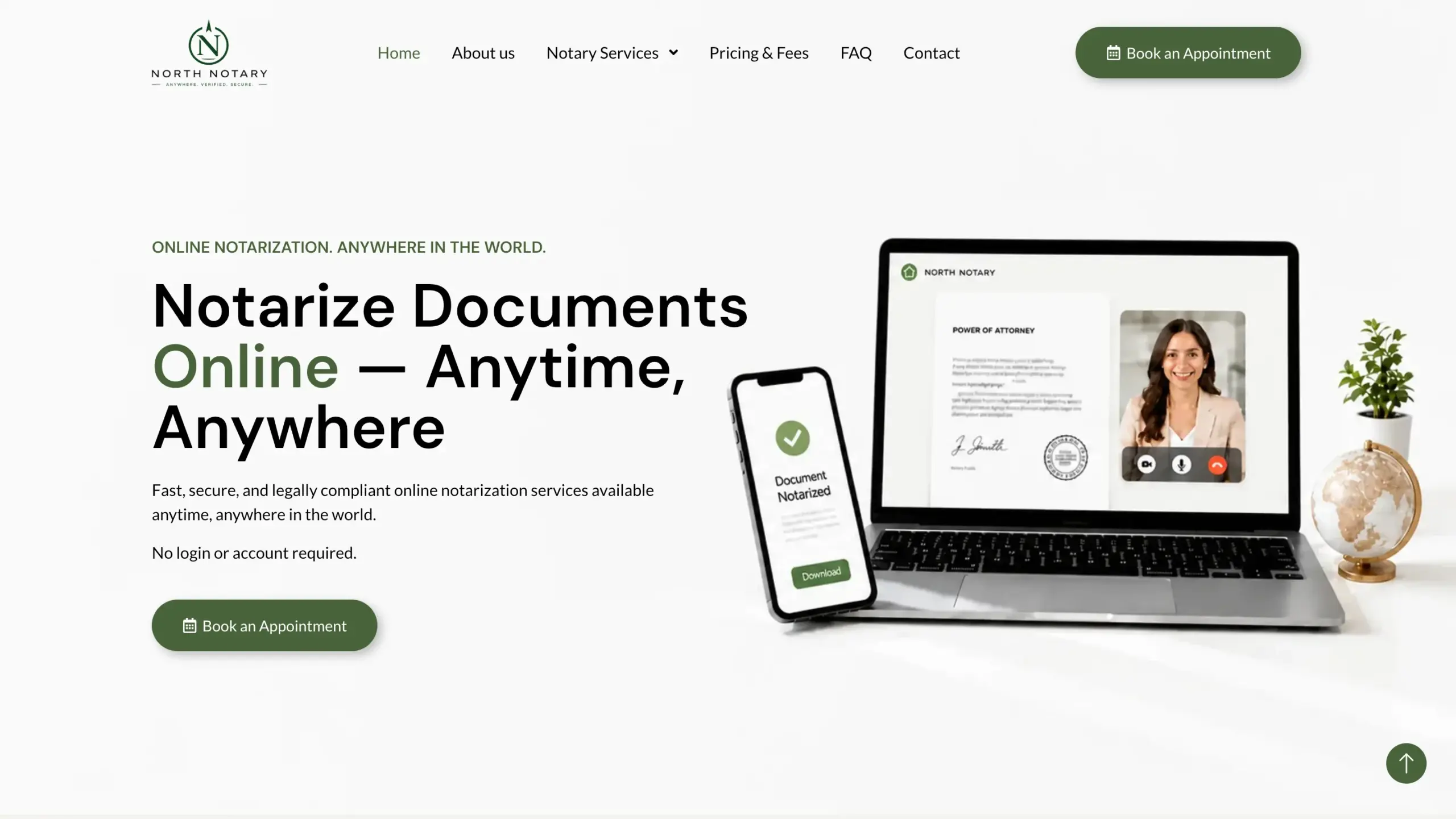 North Notary service pages layout